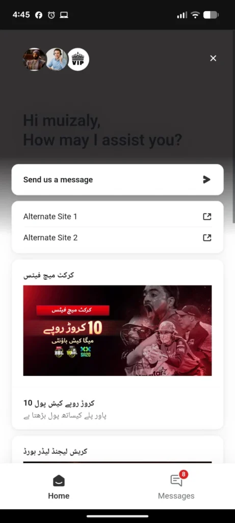 Baji999 Game Support team screenshot