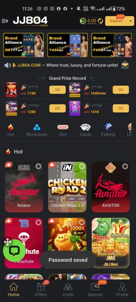 JJ804 Game interface screenshot