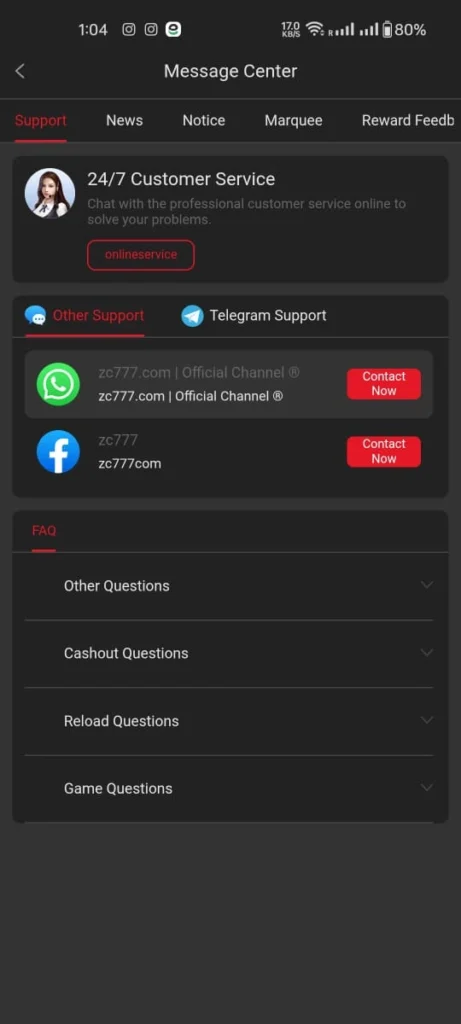 Zc77 Game Support Screenshot