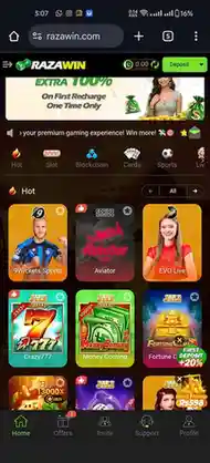 razawin Game interface screenshot